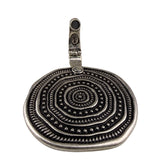 Silver Tone Magnetic Reversible Pendant Jewelry Multi-Color Glass Bead Circular