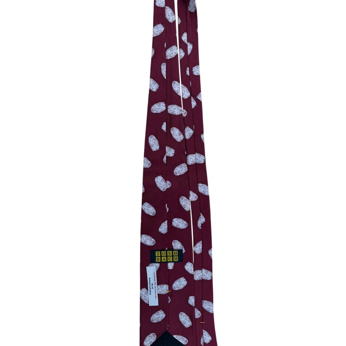 Josh Bach Men’s Red Silk Fingerprint Print Neck Tie Stylish Accessory