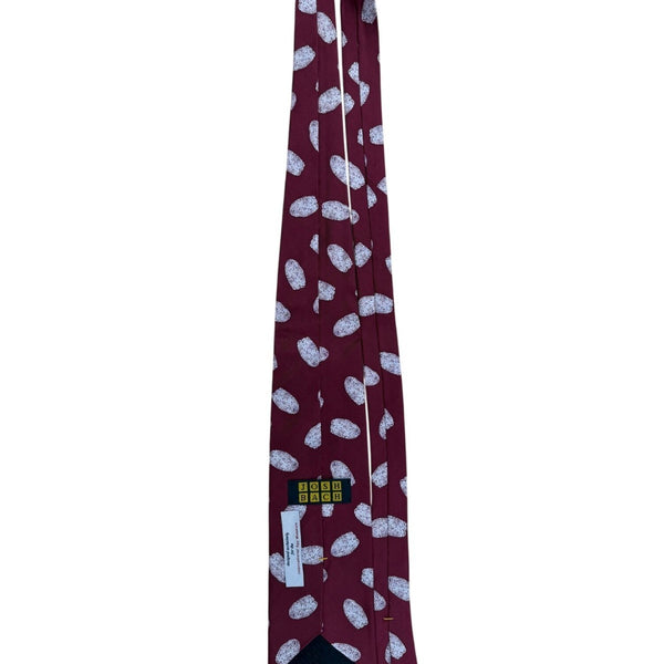 Josh Bach Men’s Red Silk Fingerprint Print Neck Tie Stylish Accessory