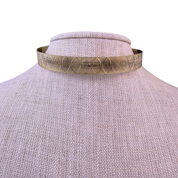 Vintage Women Gold Tone Metal Adjustable Choker Necklace