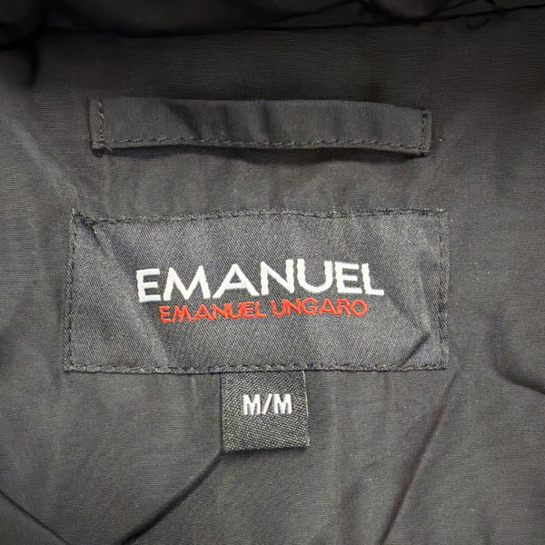 Emanuel Ungaro Mens Black Jacket With Zipped Pockets & Striped Lining Size M