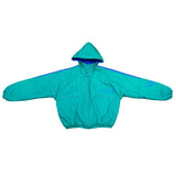 Vintage 90s Adidas Mens Teal Hooded Windbreaker Jacket Retro Sports  Sz M