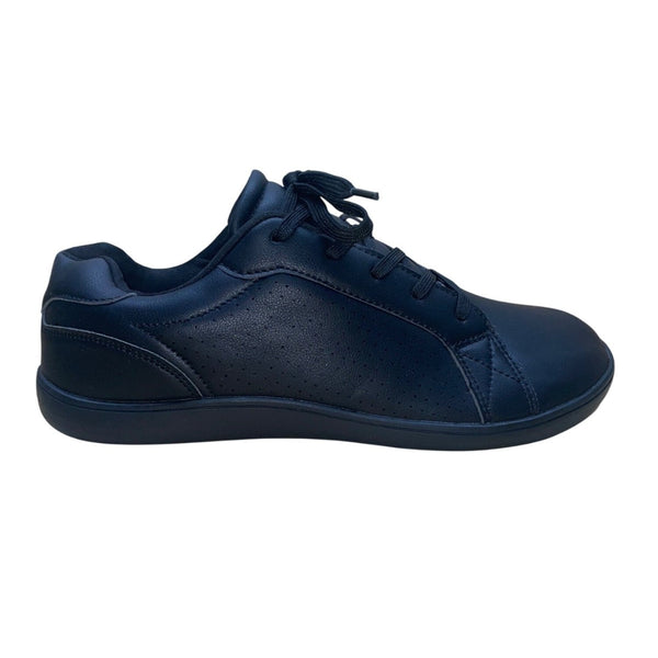 Relxfeet Men’s Black Faux Leather Lace-Up Barefoot Casual Sneakers Size 44