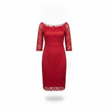 Lane Bryant Womens Red Lace Off-The-Shoulder Knee-Length Dress Size 18 