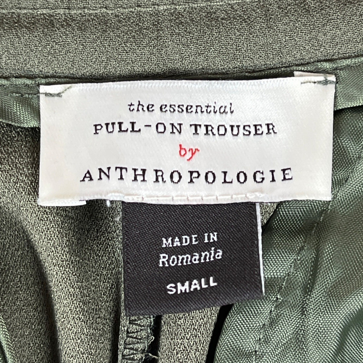 Anthropologie Women's Olive Green Pull On Trousers Sz S