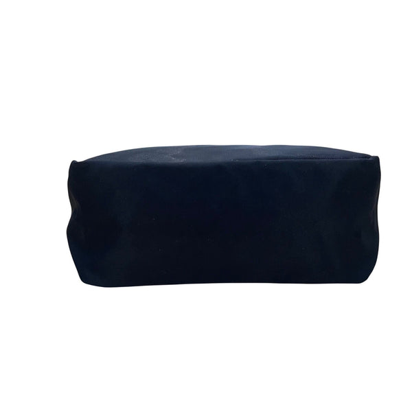 Women’s Black With Zippered Closure And Dual Handles Shoulder Bag