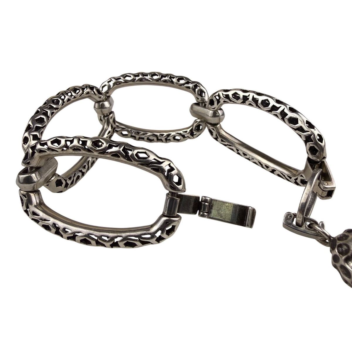 Kendra Scott Womens Silver Tone Metal Open Link Chain Tassel Bracelet