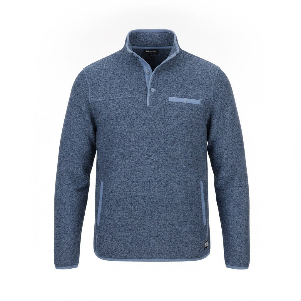 Eddie Bauer Mens Blue 1/4 Button Pullover Fleece Jacket Size XL