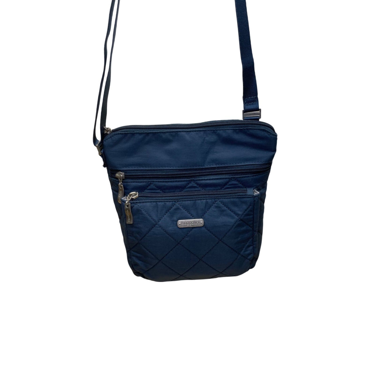 Baggallini Women’s Navy Quilted Adjustable Strap Multiple Pockets Crossbody Bag