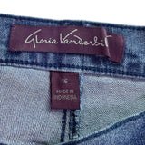 Gloria Vanderbilt Womens Blue Amanda Slimming Pull-On Denim Jeans Size 16