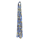 J. Garcia Mens Multicolor Silk Necktie Snail Garden Pattern