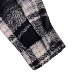 Gap Womens Plaid Shirt Jacket Black & White Button-Up Petite Recycled Sz XS