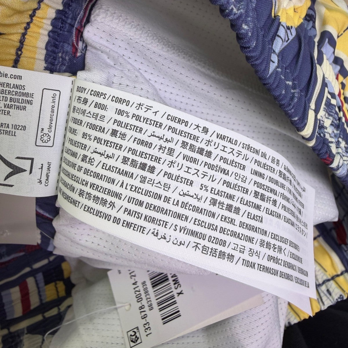 Abercrombie & Fitch Mens Multicolor Swim Trunk Nautical Print Mesh Lining  Sz XS