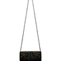 Milor Women’s Black & Gold Beaded Cylindrical Floral Design Shoulder Bag Clutch