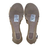 Mark Women’s Beige Man-Made Cutout Design Open Toe Wedge Ankle Sandals Size 7