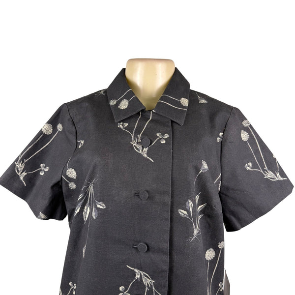 Tuckernuck Womens Black Cotton Meadow Rue Marley Short Sleeve Dress Size L