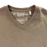 Royce Mens Beige Cotton-Blend V-Neck Sweatshirt With Pockets Size L