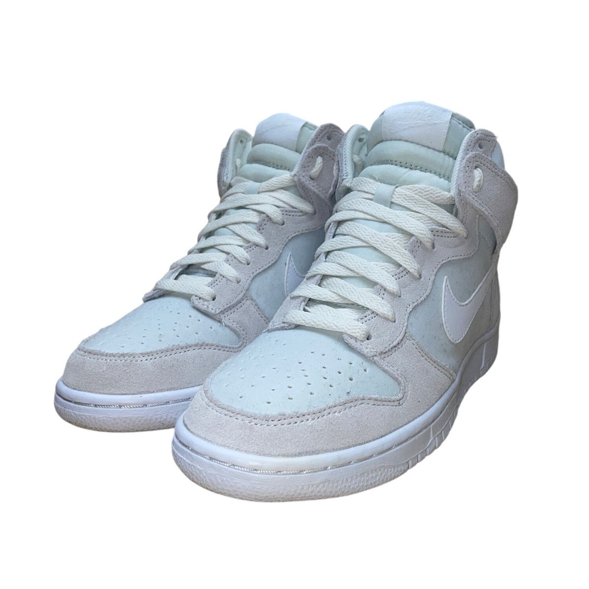 Nike Youth Mint & Grey Suede High-Top Lace-Up Casual Athletic Sneakers Size 6Y