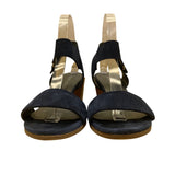 Stuart Weitzman Women’s Navy Suede Open-Toe Block Heel Sandals Size 7