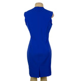Of Mercer Womens Blue Sleeveless Sheath Dress Size 10