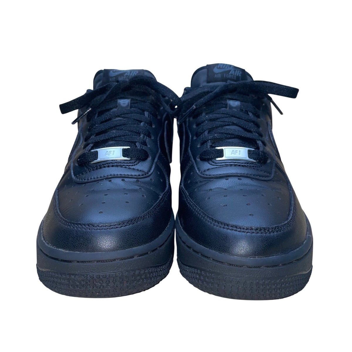 Nike Men’s Triple Black Leather Lace-Up Flyease Air Force 1 Sneakers Size 6