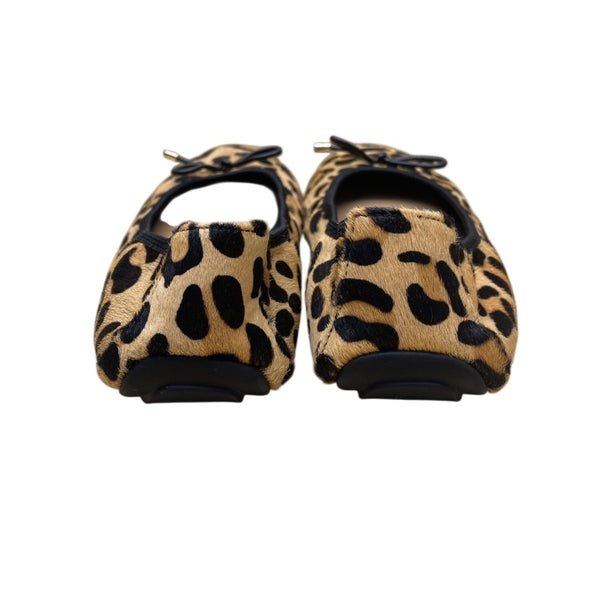 Me Too Women’s Brown & Black Leather Animal Print Halle Ballet Flats Size 9M