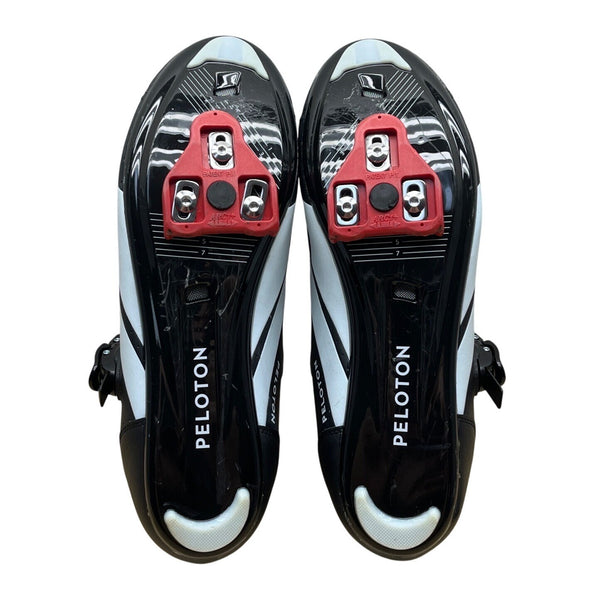 Peloton Men’s Black/White Adjustable Strap Buckle Cycling Shoes Cleats Sz 13US