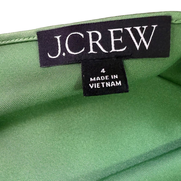 J.Crew Womens Green Polyester Slip Dress Spaghetti Straps Midi Dress Size 4