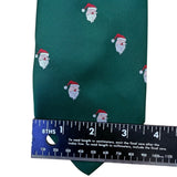 Cape Cod Mens Green Polyester/Silk Santa Claus Pattern Christmas Necktie