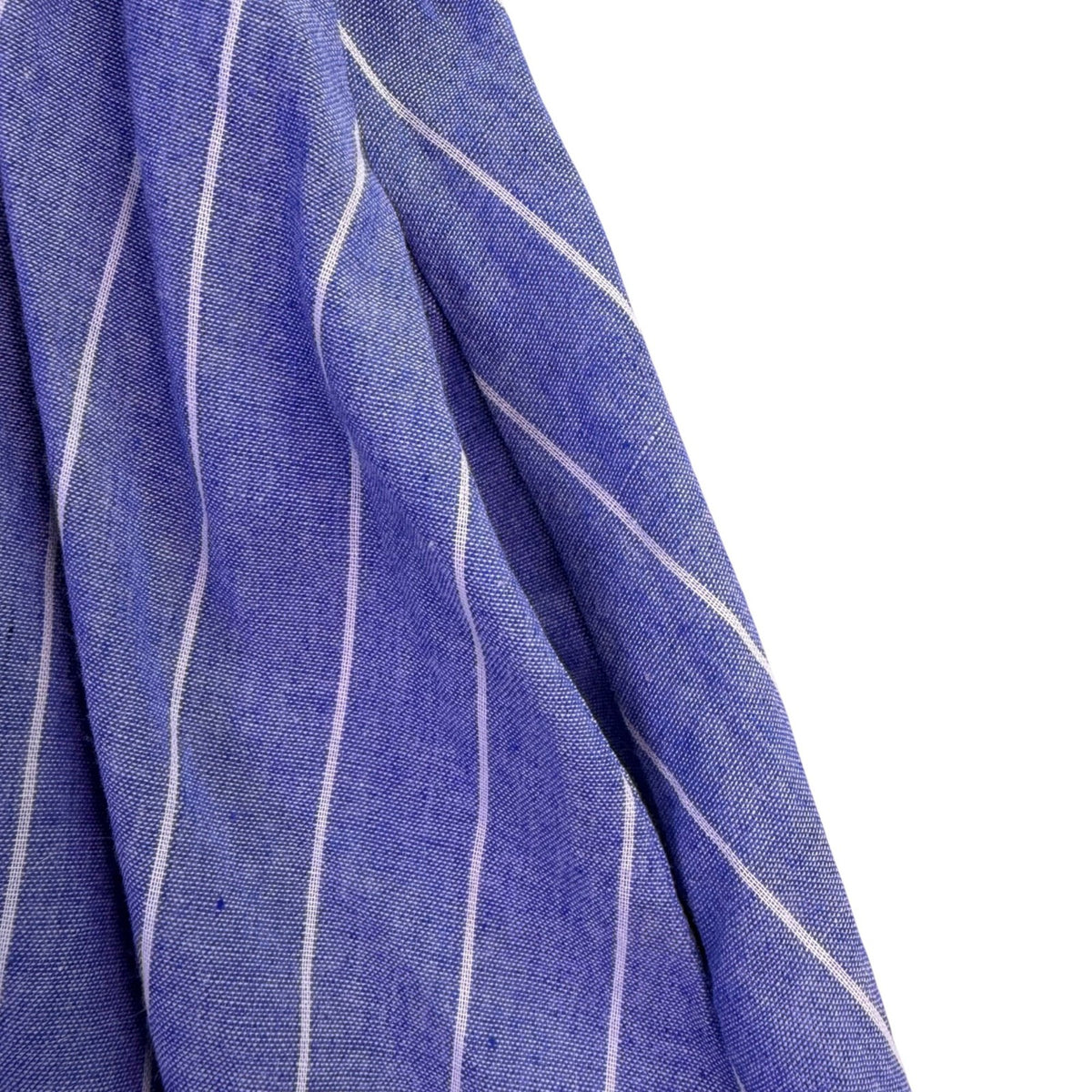 Simplee Womens Blue Cotton Linen Stripe Midi Dress Size Small