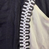 Forom Womens Black & Cream Sleeveless Open Front Cardigan Vest With Tie Detail
