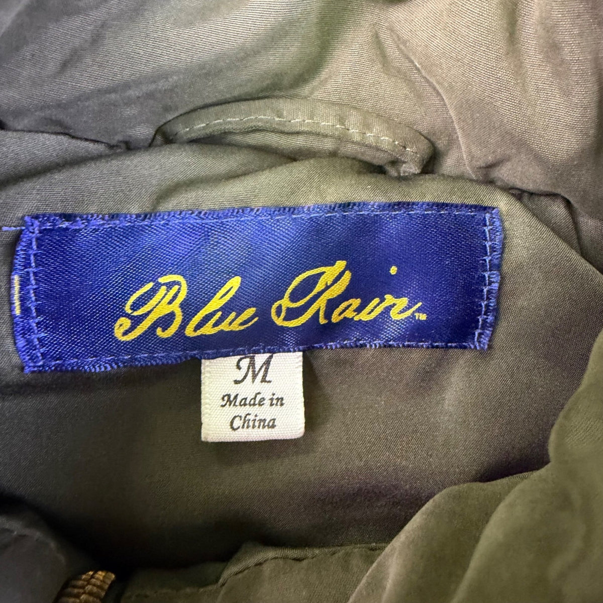 Blue Rain Mens Olive Quilted Vest With Gold Accents Pockets & Zipper Sz M
