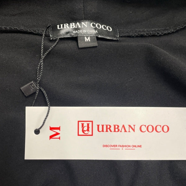 Urban Coco Womens Draped Open Front Cardigan Jacket Black Long Sleeve Sz M- New