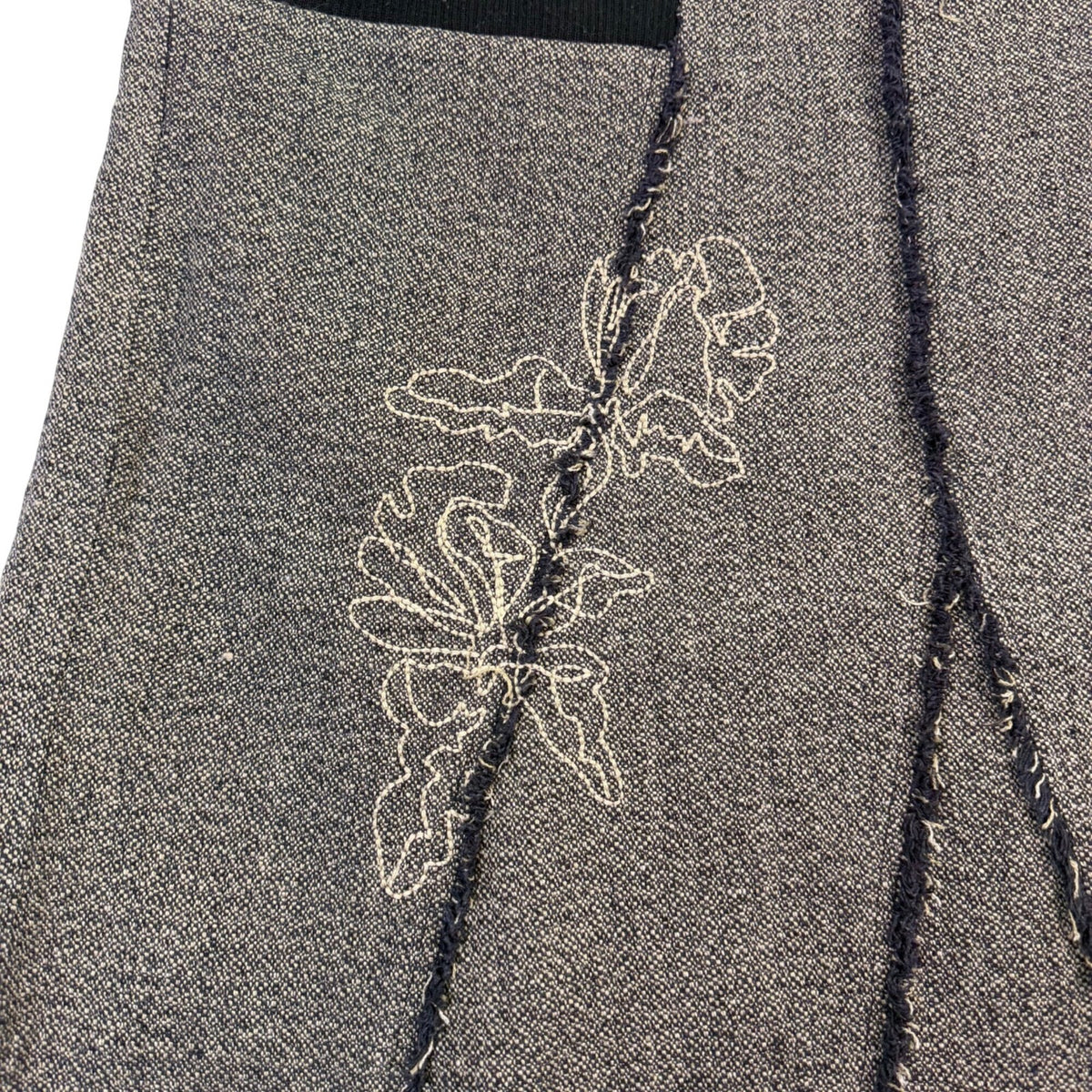 Cato Womens Gray & Black Floral Embroidered A-Line Mini Skirt Size 20W