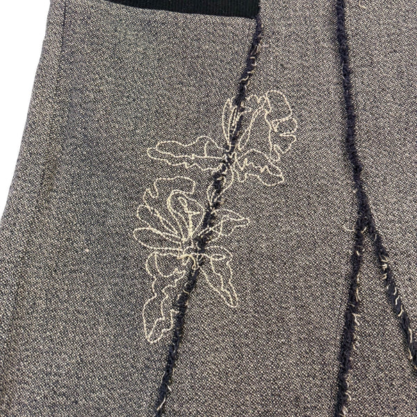 Cato Womens Gray & Black Floral Embroidered A-Line Mini Skirt Size 20W