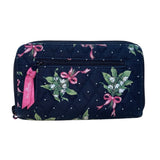 Vera Bradley Women’s Black Floral Quilted Wallet Zipper Closure & Card Slots