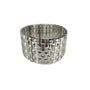 Wide Silver-Tone Vintage Metal Bracelet Woven Design Statement Piece Antique Jew