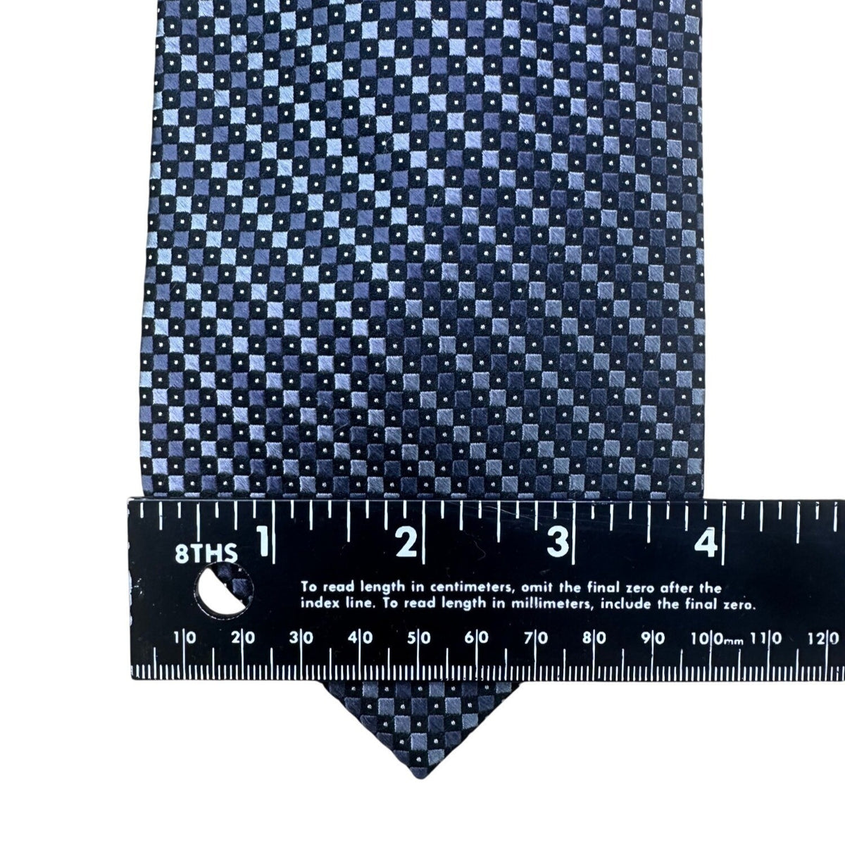 Axcess Mens Navy Silk Handmade Patterned Tie Blue Check Design