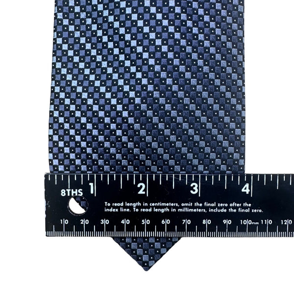 Axcess Mens Navy Silk Handmade Patterned Tie Blue Check Design