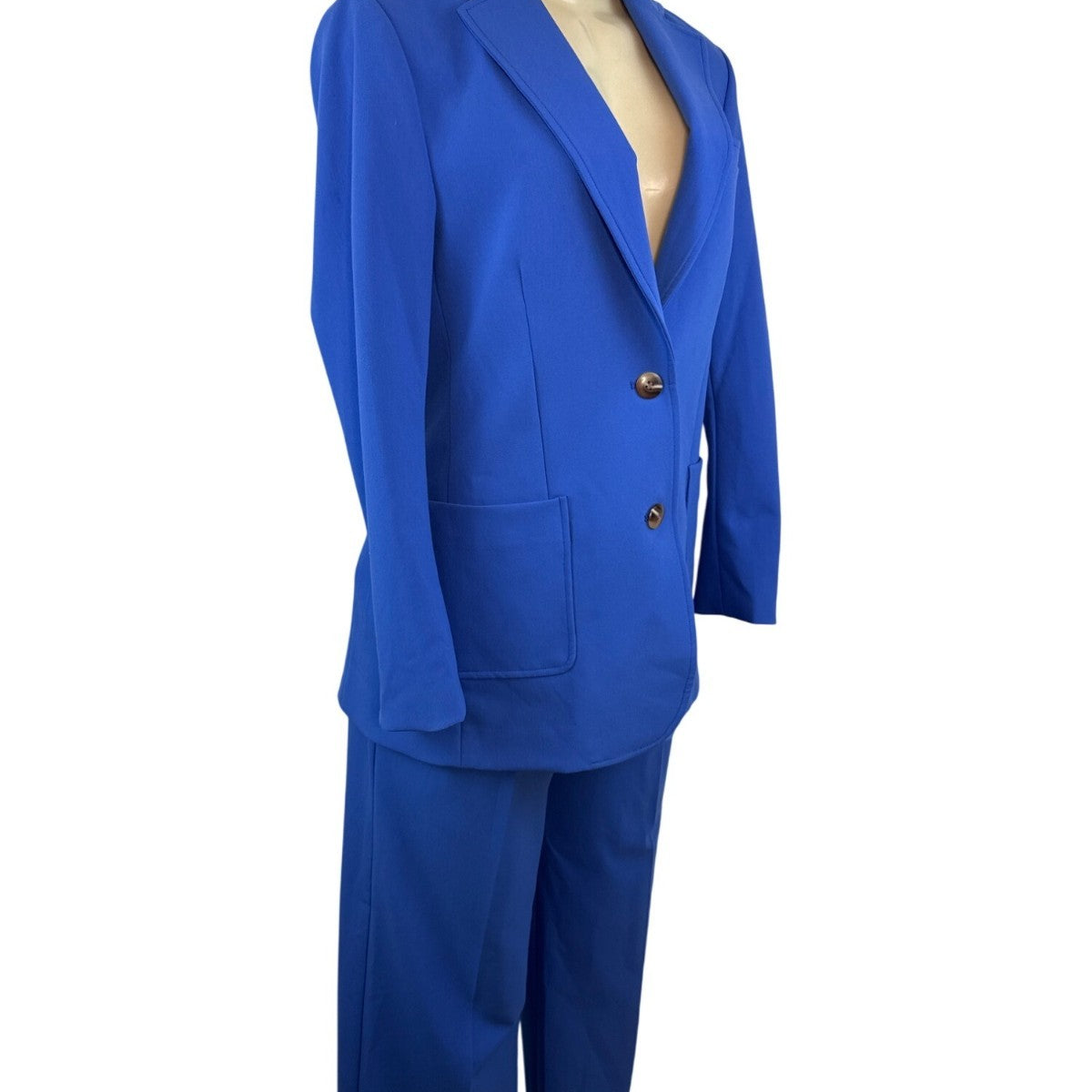 J. McLaughlin Women’s Royal Blue Blazer & Wide-Leg Pants Set Office Attire Sz 6