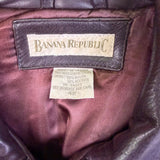 Banana Republic Mens Brown Leather Bomber Jacket Vintage Style Durable Size 42