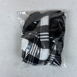 Women One SIze Faux Fur Jessica McClintock Black and White Plaid Shawl - New