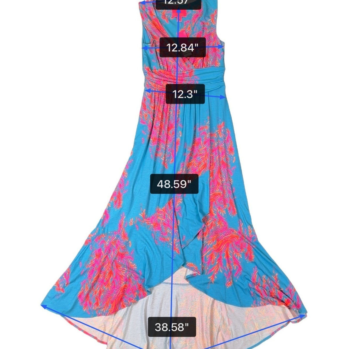 Lilly Pulitzer Womens Aqua Pink Rayon Spandex Floral-Print Maxi Dress Size XS