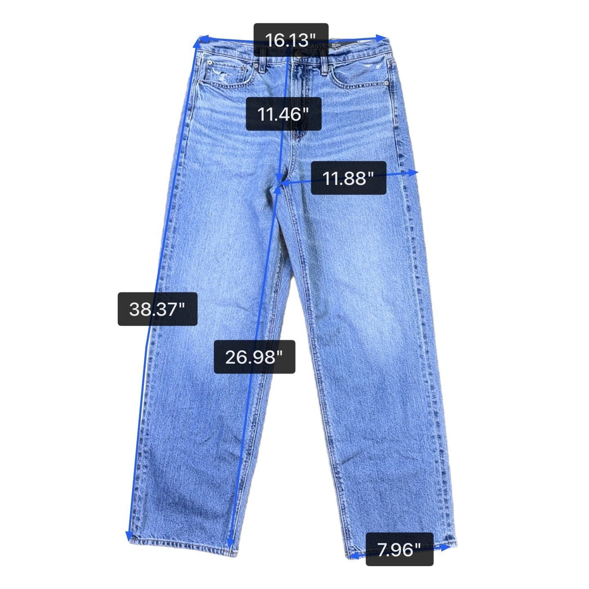 American Eagle Womens Super High-Rise Strigid Baggy Straight Jeans Size 8 29W