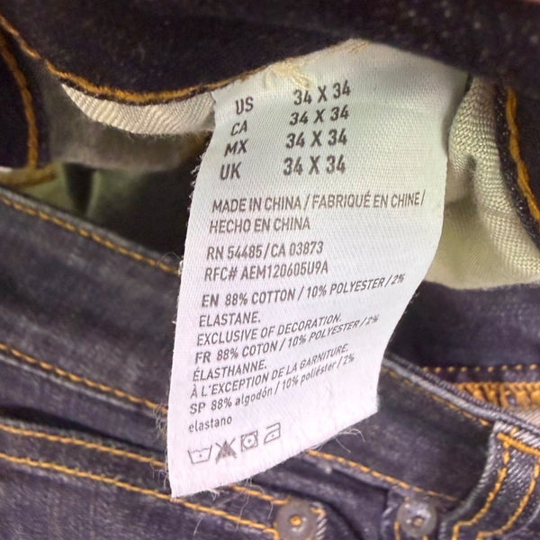 American Eagle Mens Dark Wash Extreme Flex Denim Jeans Size 34x34 