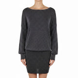 Venus Womens Black Metallic Long Sleeve Bodycon Mini Dress Sz XS