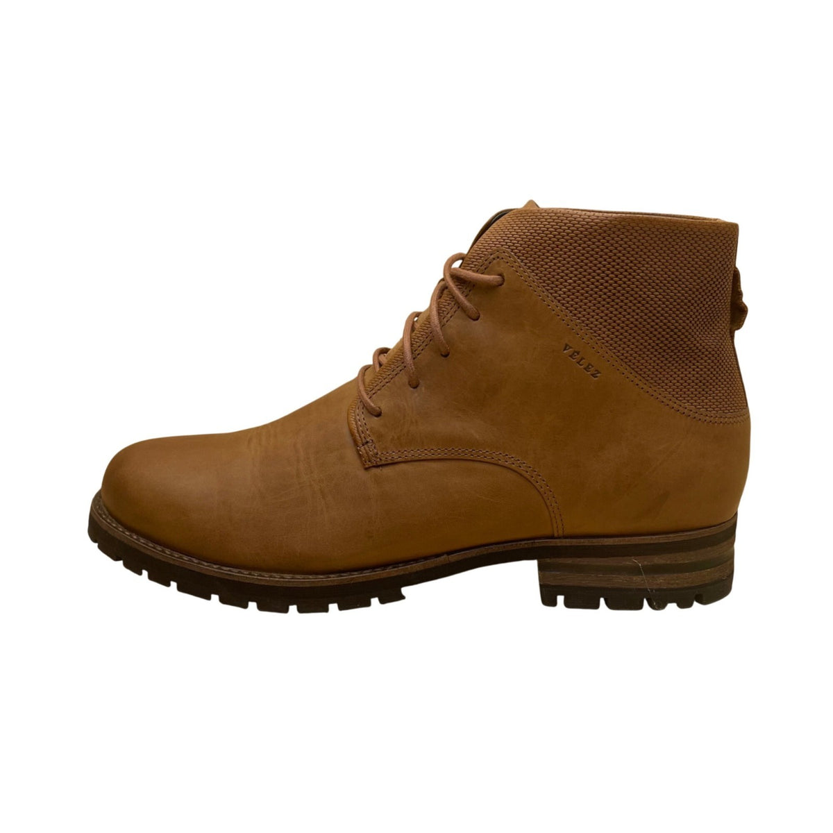 Velez Men’s Brown Leather Lace-Up Rugged Sole Artisan Ankle Boots  Size 43