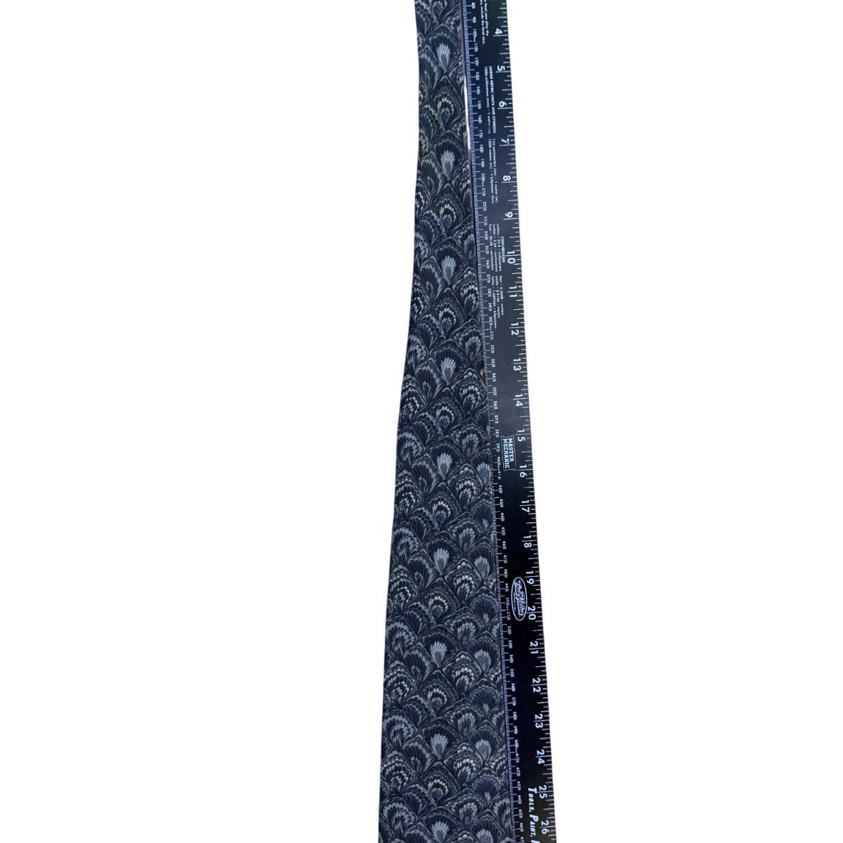 Henry Grethel Mens Blue 100% Italian Silk Tie Fan Feather Pattern