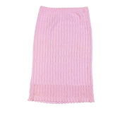 Vogue Womens Pink Knit Top & Skirt Set Soft Modest Ribbed 2-Piece Sz M