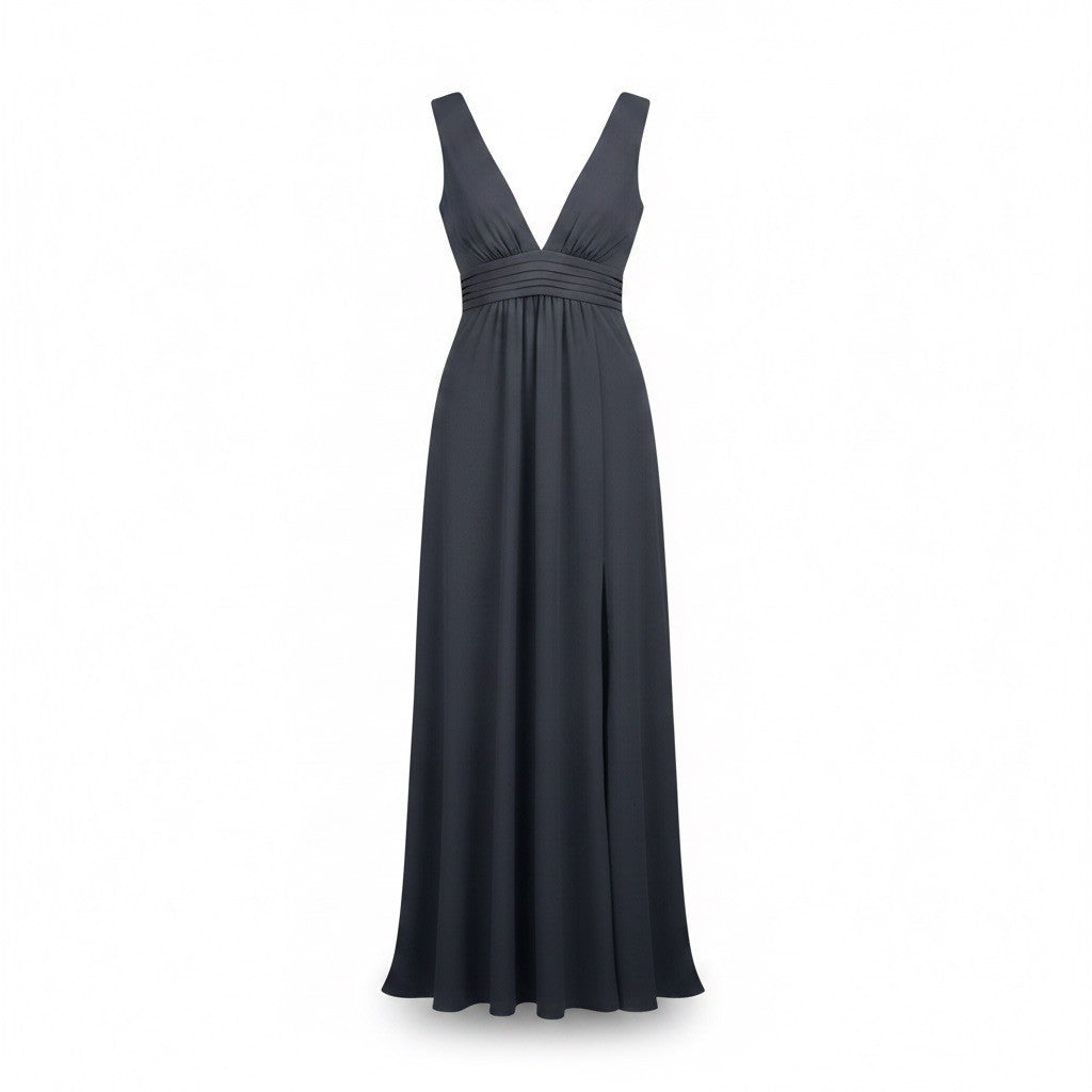 Lulus Womens Black Maxi Dress V-Neck Formal Evening Gown Elegant Design Sz  XS 